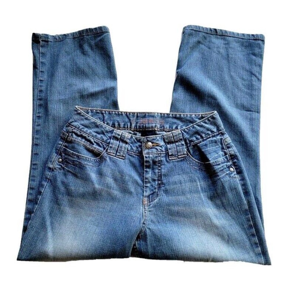 d. jeans Petite Straight Leg Denim Jeans 6P Womens Blue Loose Fit Ramie Cotton